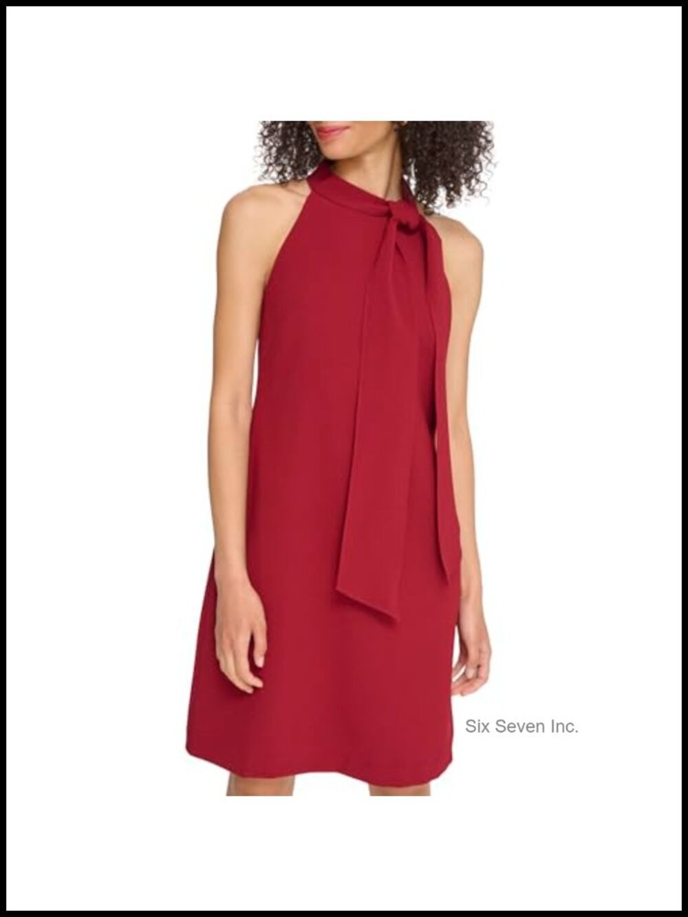 Vince Camuto Sleeveless Halter Tie Neck Shift Mini Dress